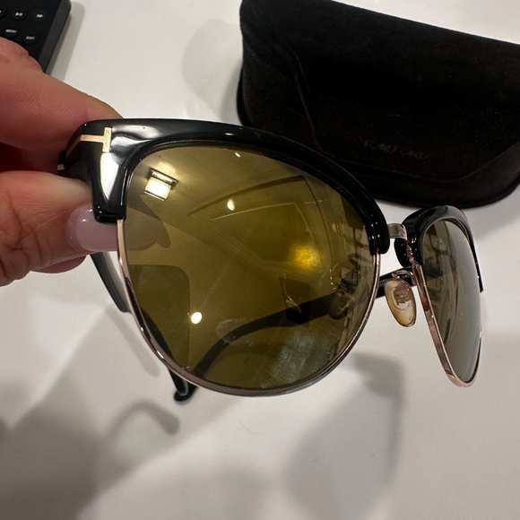 Tom Ford Sunglasses Fany Black/Gold Mirrored TF 368 with Case - Picture 5 of 15